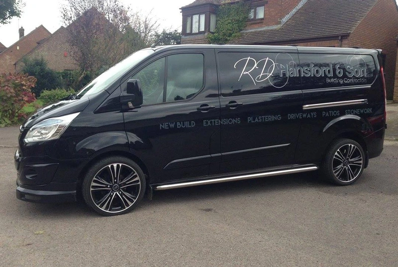 Hansford & Son Black Transit Custom Graphics